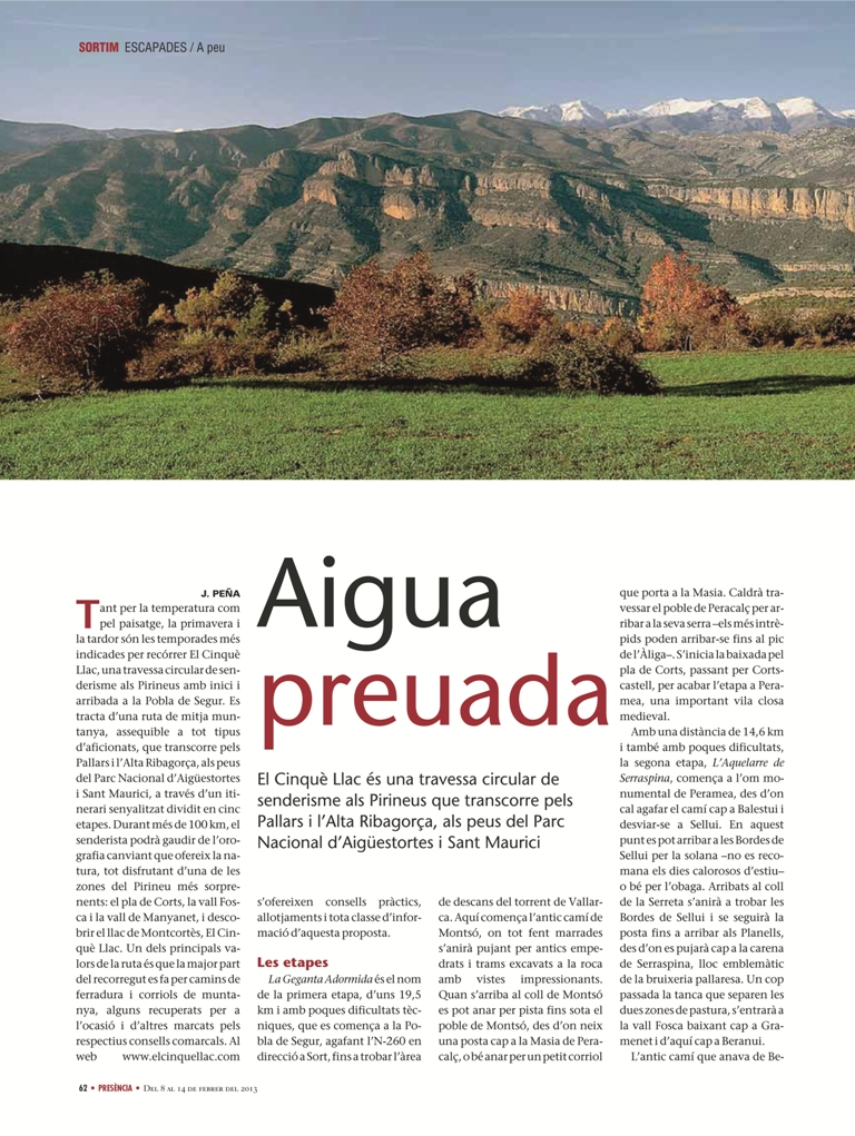 «Aigua preuada» a Presència (2013 / 02)
