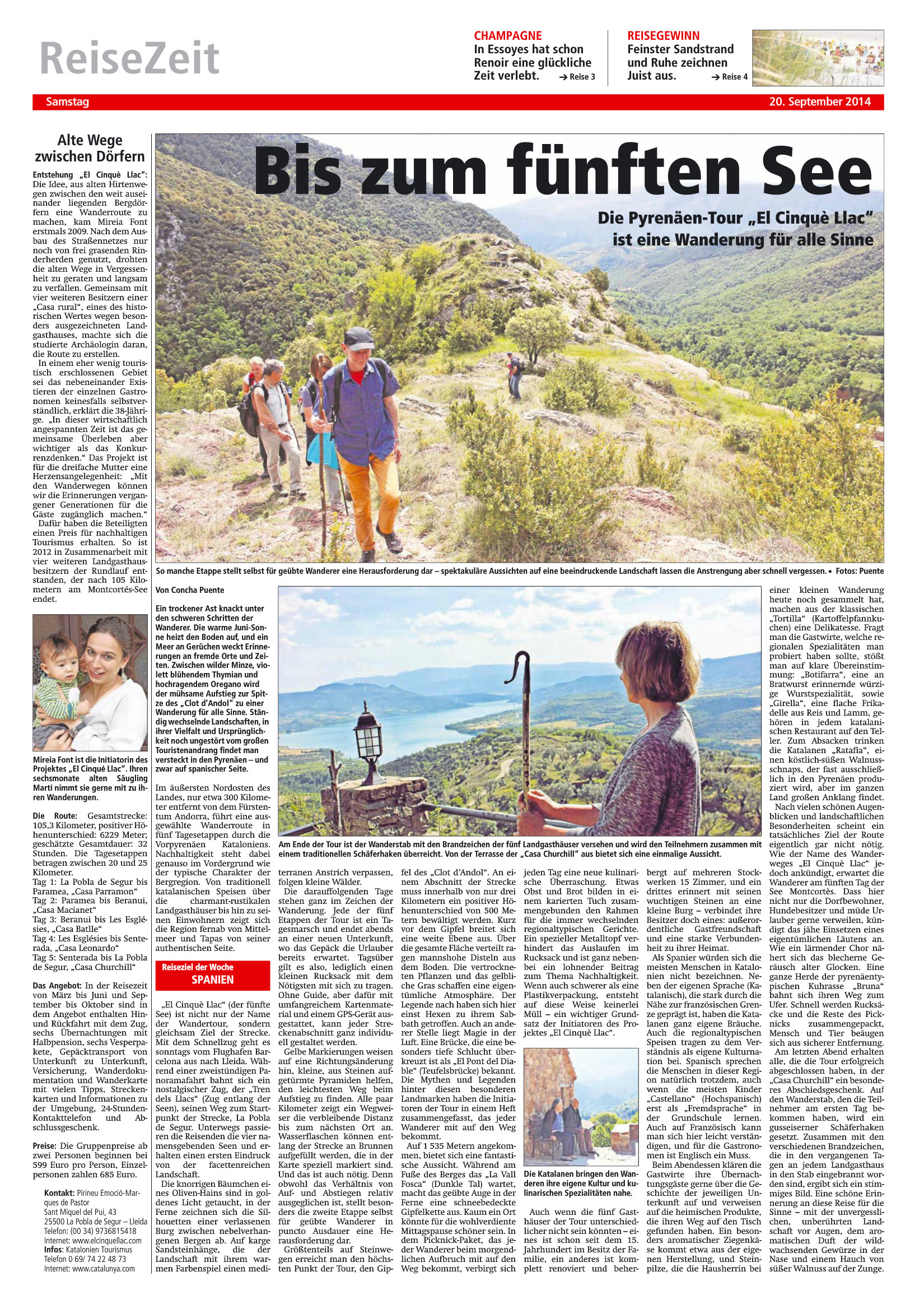 Bis zum fünften See Die Pyrenäen-Tour El Cinquè Llac ist eine wanderung für alle Sinne. Westfälische Anzeiger 2014 09 20